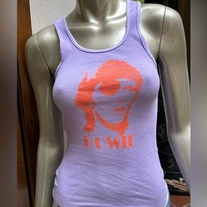 DAVID BOWIE Ziggy Stardust eye-patch lightening bolt unisex punk soft tank top S